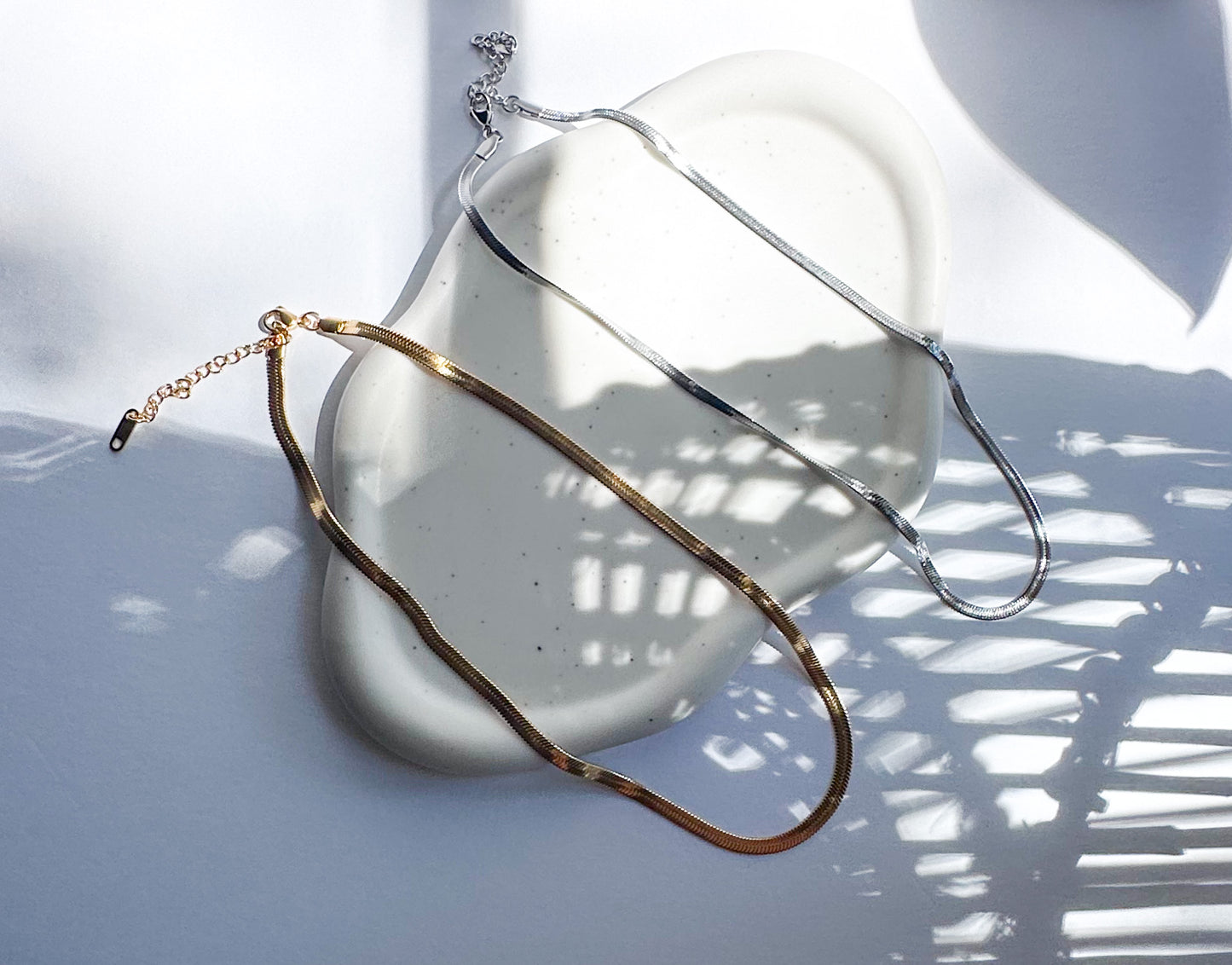 3mm Silver Herringbone Necklace