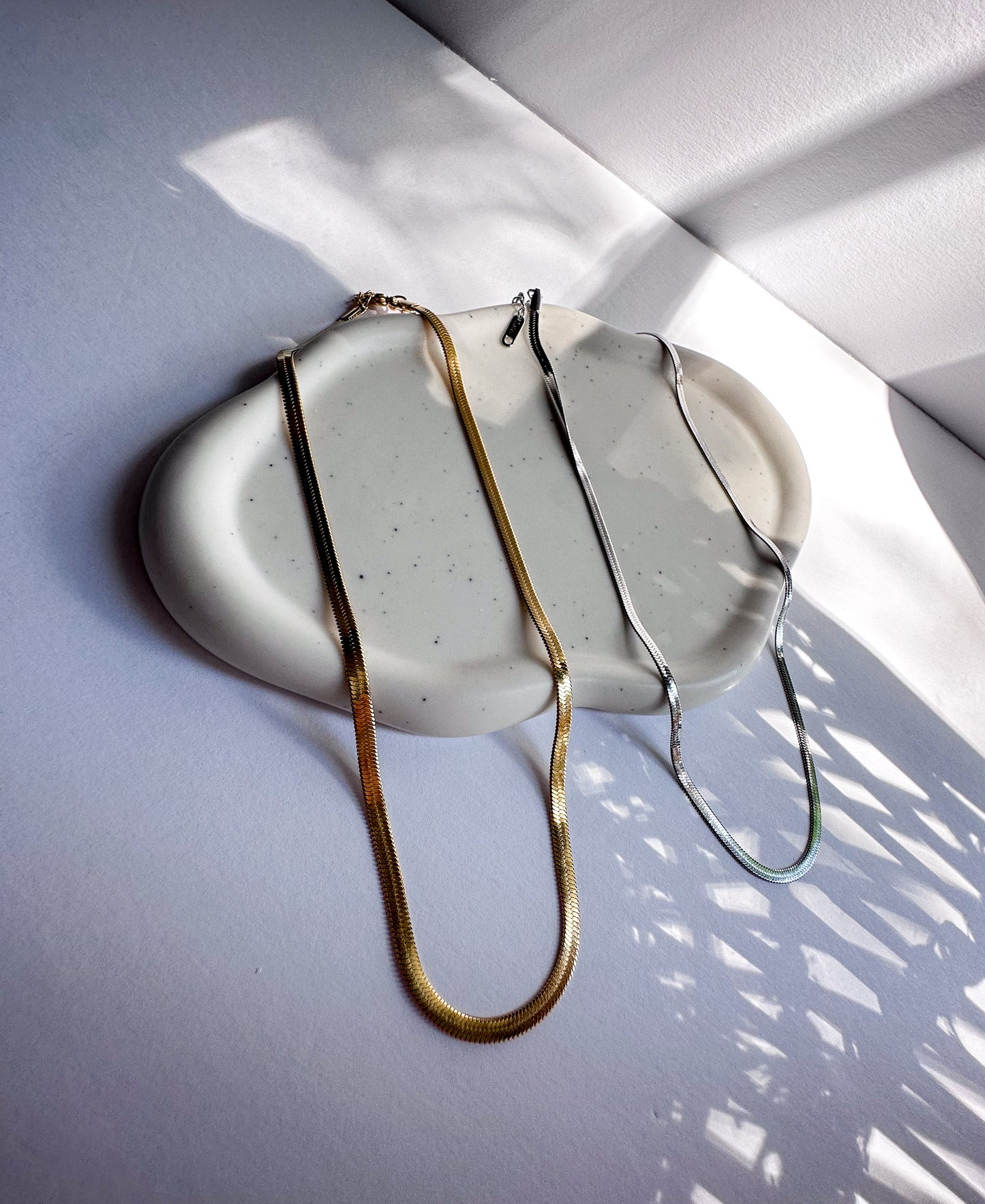 3mm Gold Herringbone Necklace