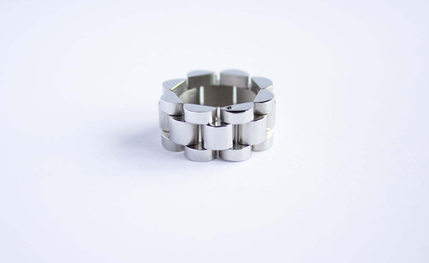 Silver Watch Band Link Ring