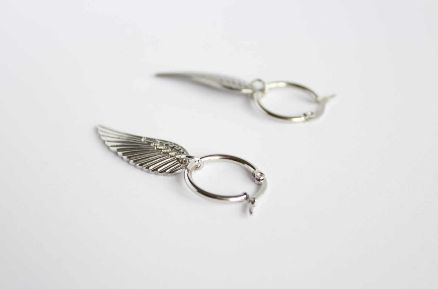 Silver Wing Mini Hoops