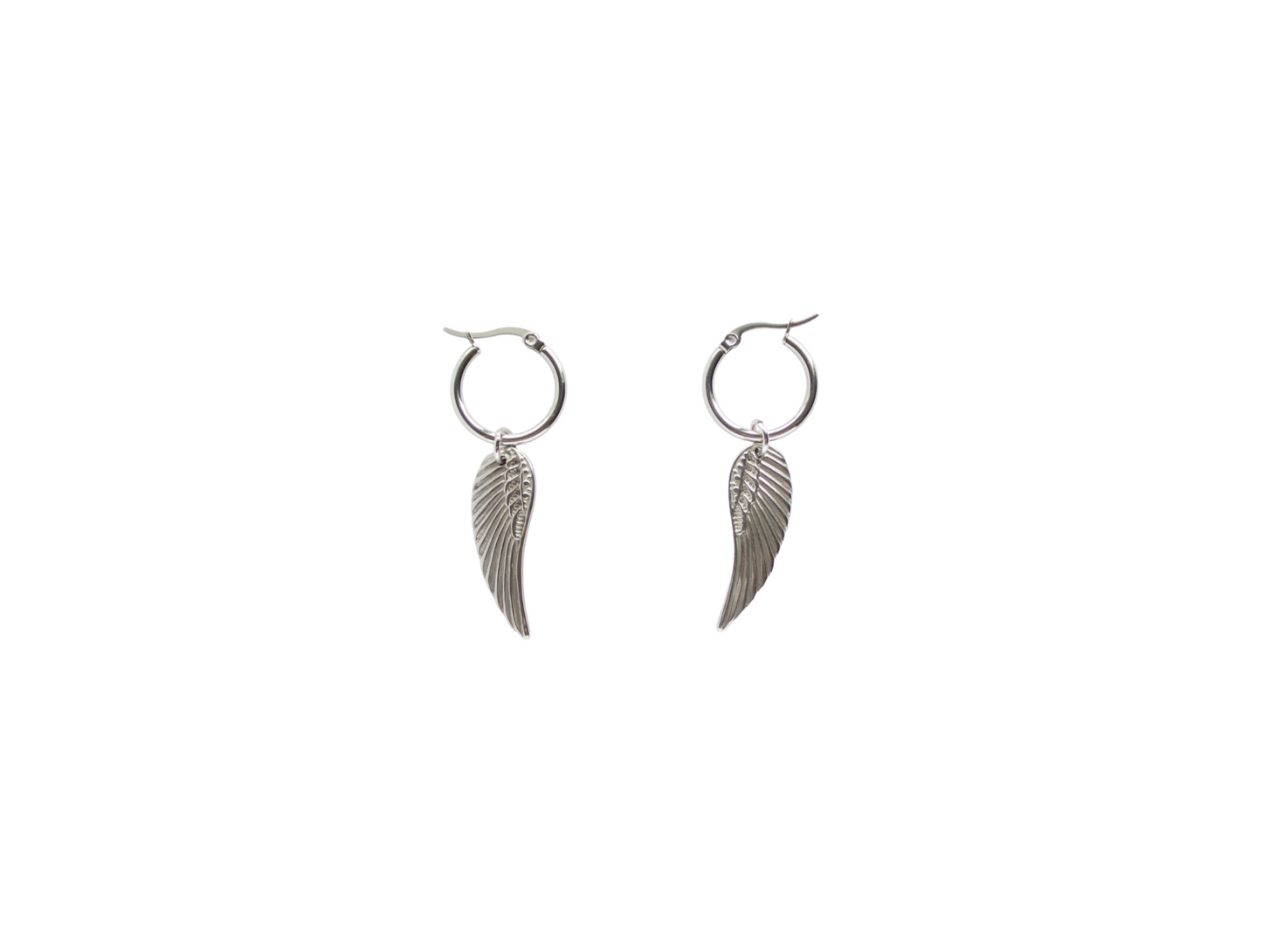 Silver Wing Mini Hoops