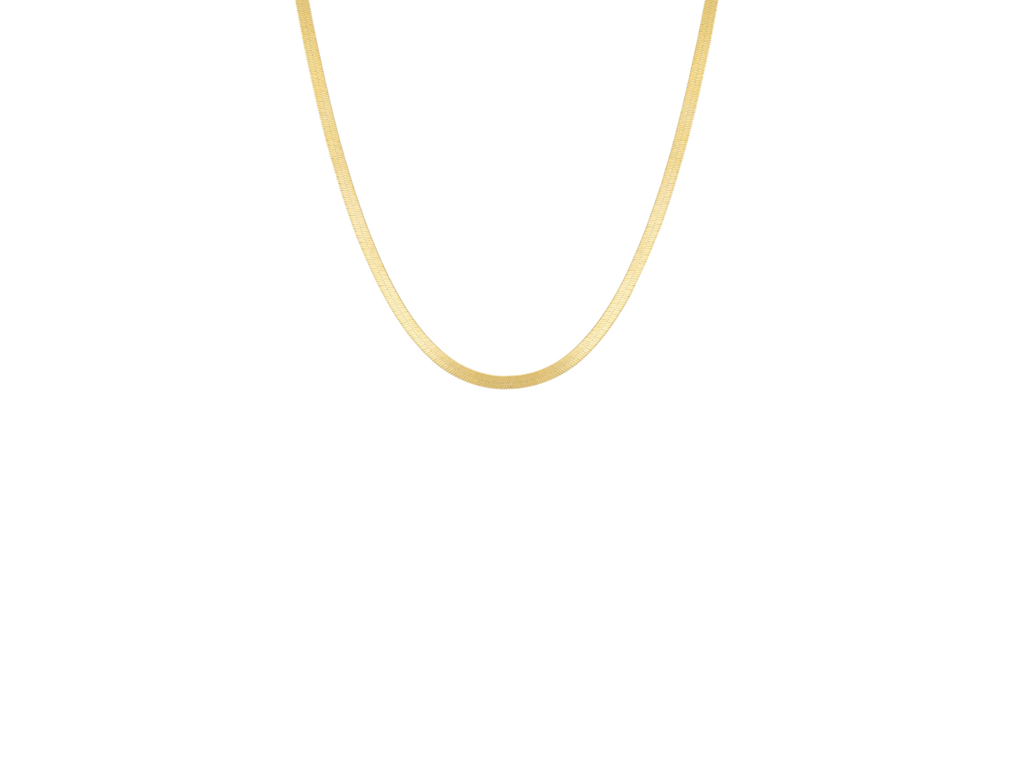 3mm Gold Herringbone Necklace